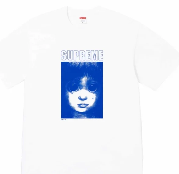 Tee 24SS White Black Keane and S Margaret M Tears Manga Teardrop XL Big L 0713